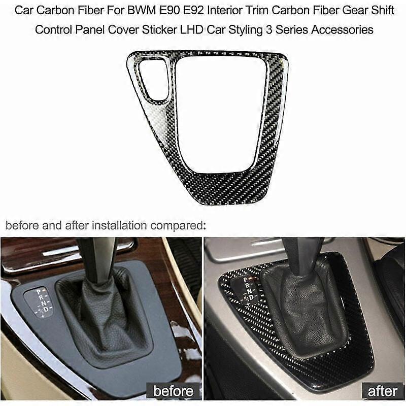 Car modification accessories, carbon fiber gear shift control panel (old 3 series e90e92e93 left-hand drive gear panel - solid color)