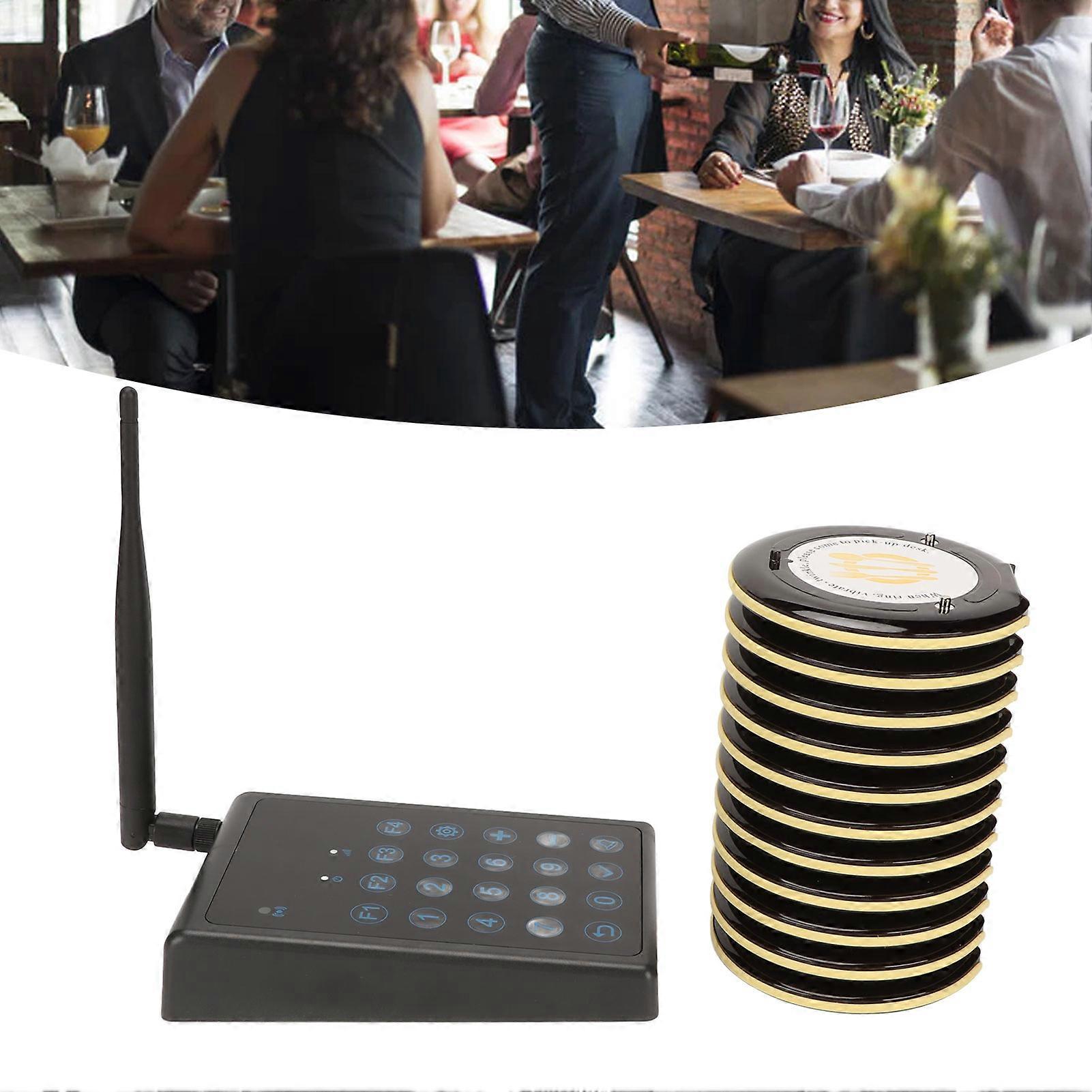 10Pcs Restaurant Pager Call Buttons Wireless 433MHz US Plug