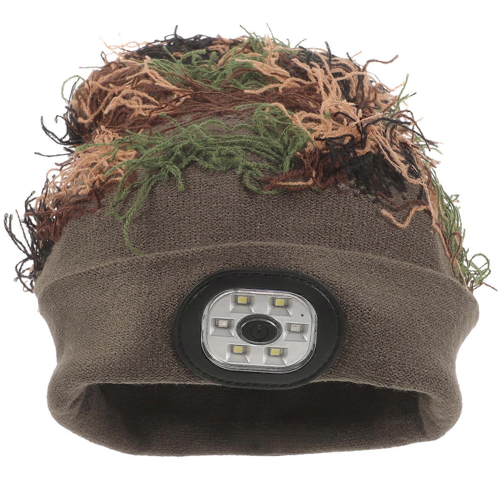 Camouflage LED Hat for Outdoor Use