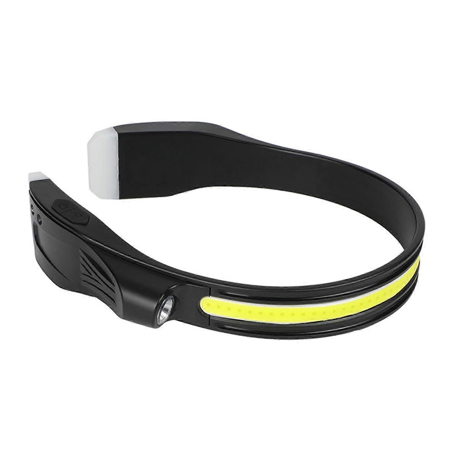 Rechargeable LED Induction Headlamps Motion Sensors Headlights LED Head Torch, IPX4 Waterproof Headlights for Hunting, 19*14.2*4.5cm(Black)