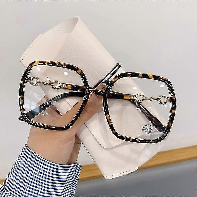 Oversized Reading Glasses for Women, Extra Large Flat Light Mirror, Square Blue Light Blocking Reader (Color : Tortoiseshell, Size : 1.50)