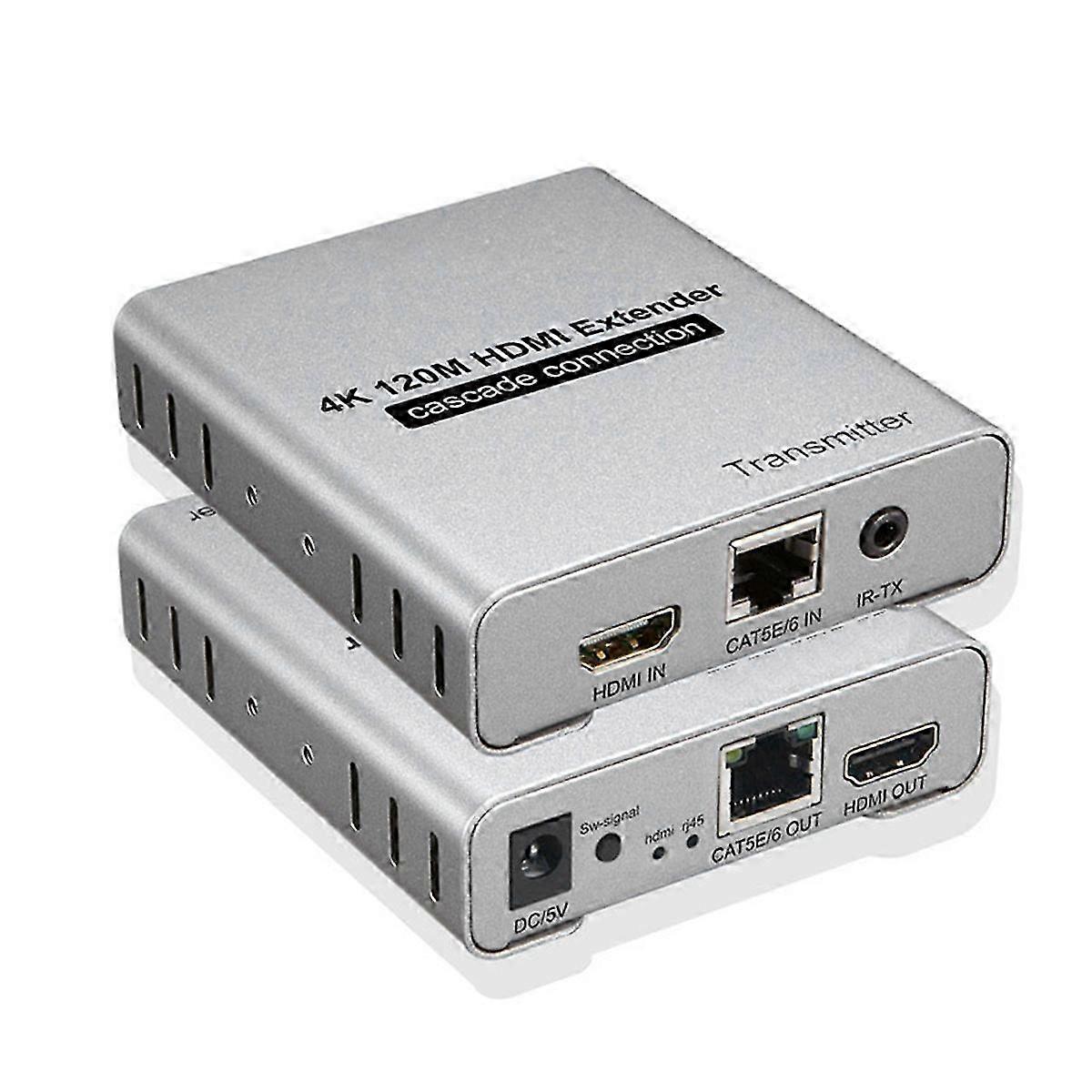 4K 120M Compatible Extender over Cat5e/6 RJ45 Cable Video Ethernet Extension Transmitter