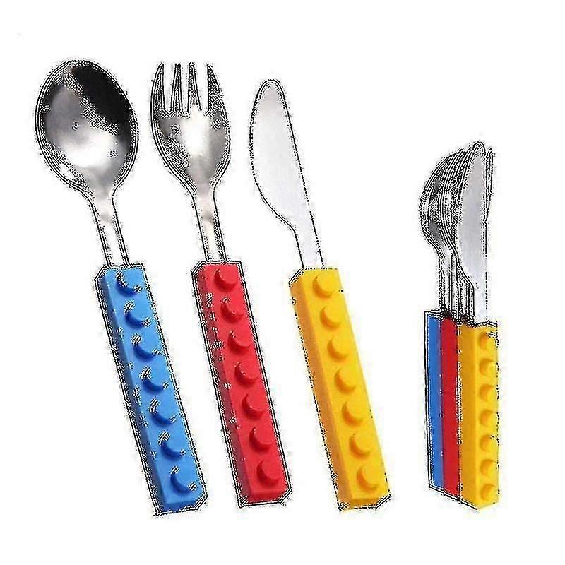 Set di cucchiai B per bambini, posate per bambini sicure meno argenteria in acciaio
