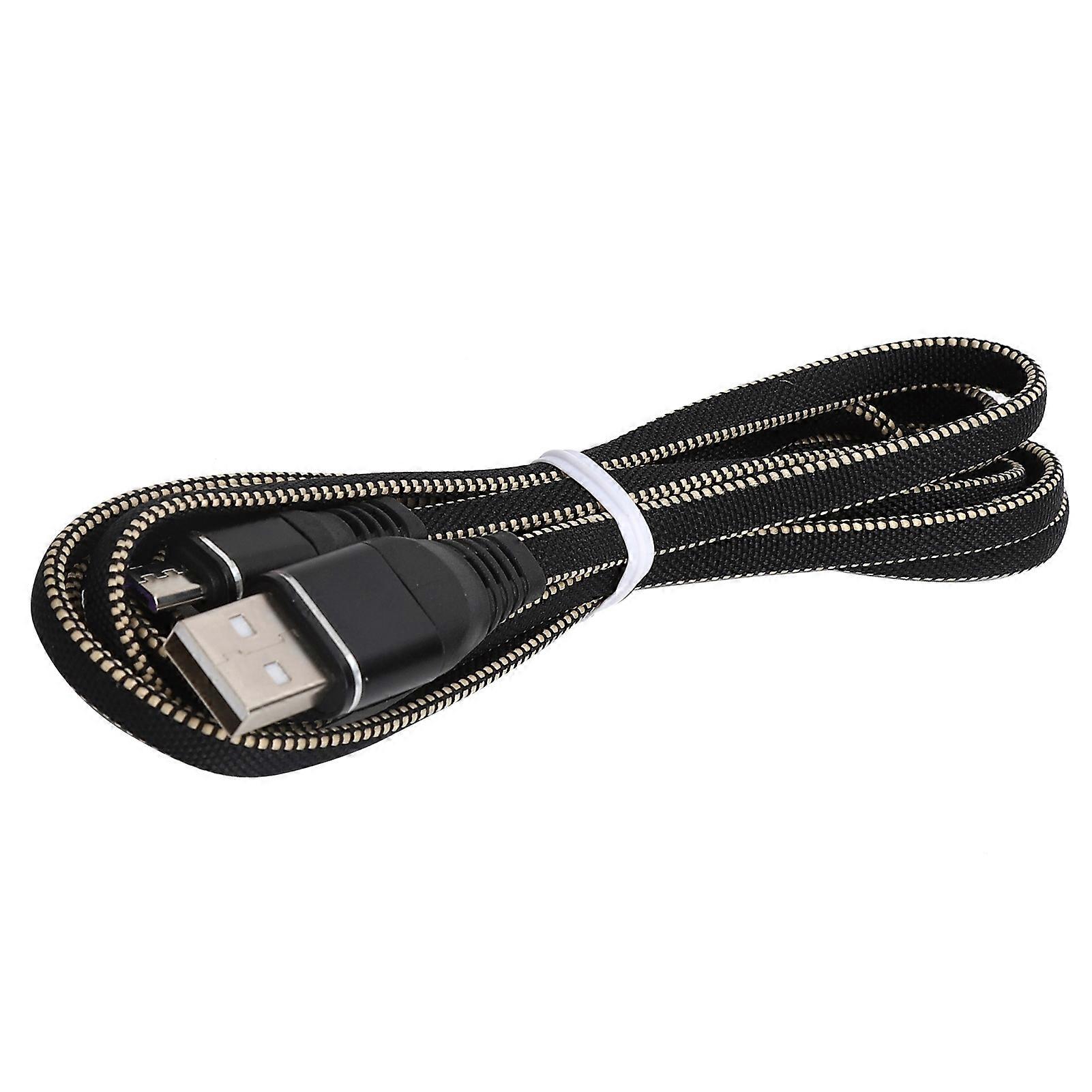 Micro USB Fast Charging Cable 1.7m Nylon Braided Black Cord