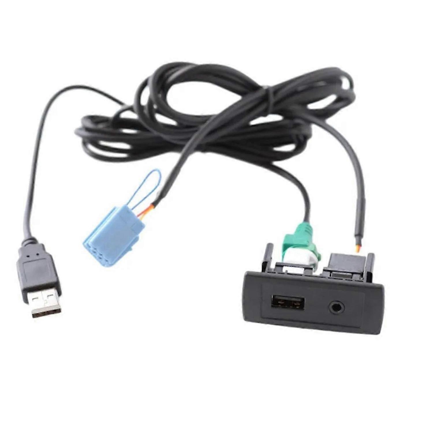 Aux USB Socket Connector Cable USB Hub Adaptor for -