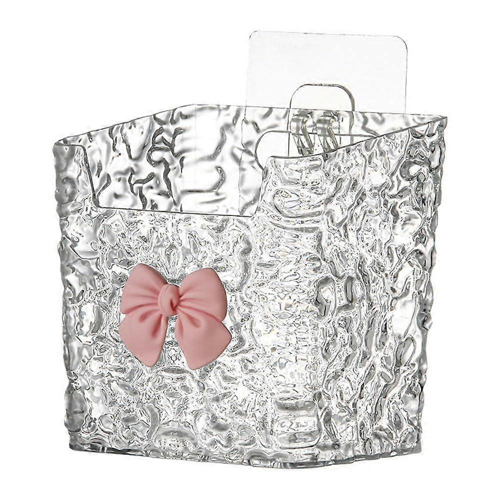 Wall Mounted Storage Box NoPunch Wall Mount Makeup Storage Basket Clear Kitchen And Bedroom Organizer