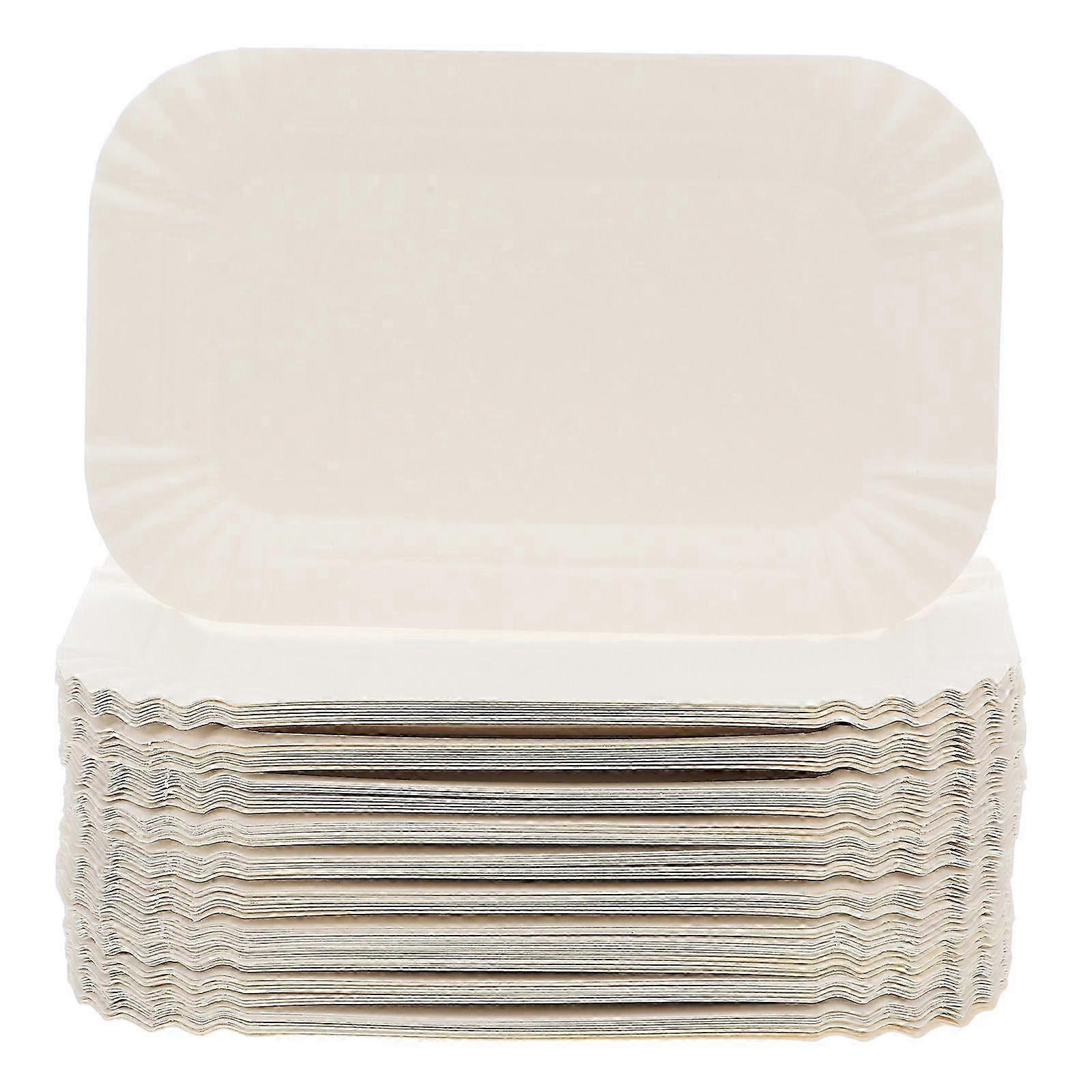 Disposable Cake Trays Rectangular 16cm 100 Pieces Food Grade Paper Material
