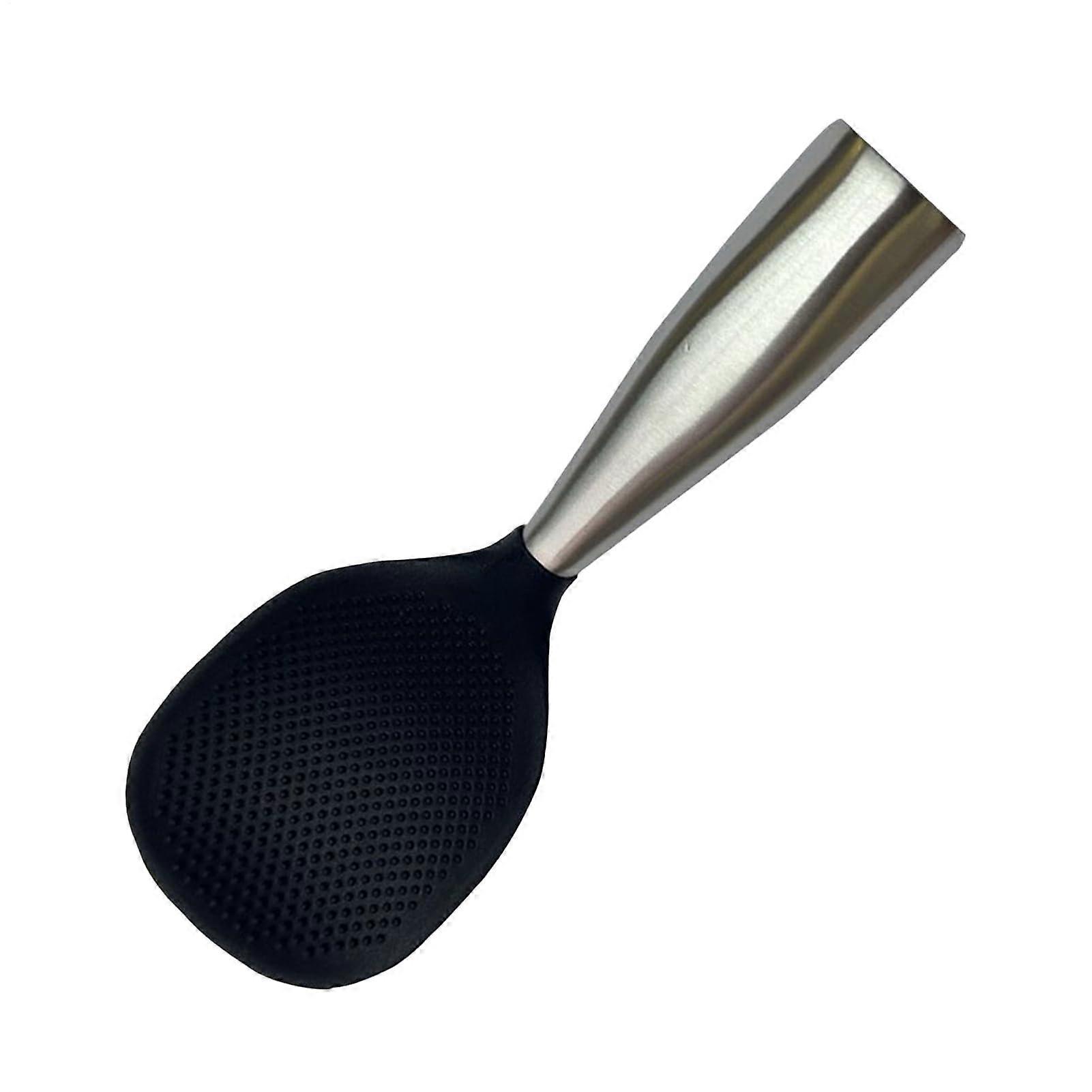 Rice Scoop NonStick Silicone Ice Paddle Spatula, HeatResistant Kitchen Tool For Mashed Potatoes, Black