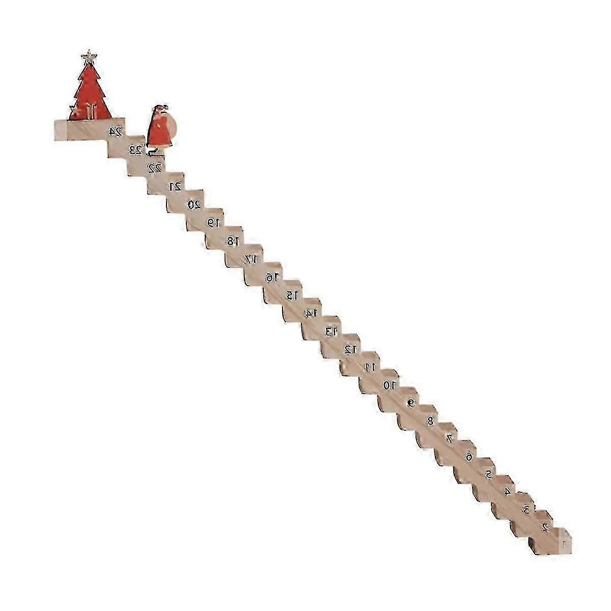 Christmas Wooden Calendar Santa Climbing Staircase Countdown Calendar Decoration suitable for Home Office Desktop