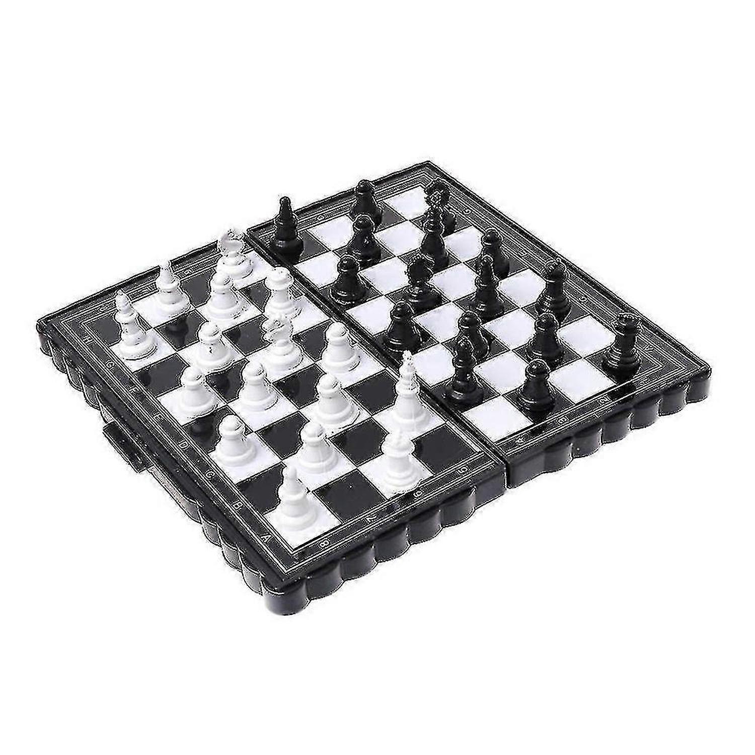 Foldable Chess Board Mini Size Magnetic Chess Set Travel Portable Pocket Chess