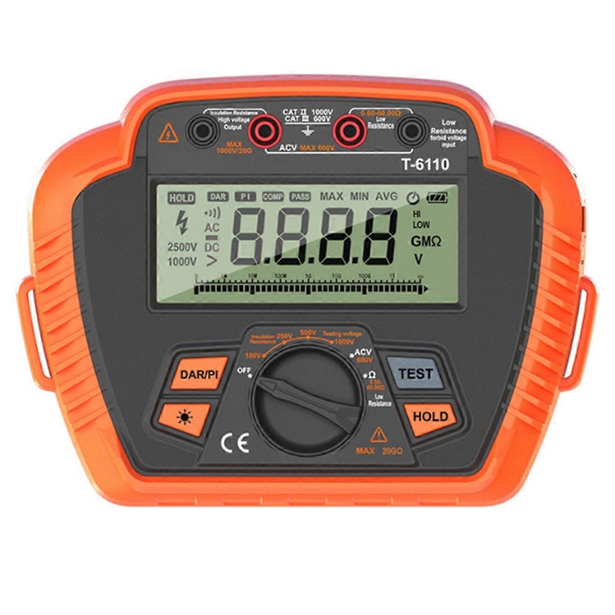 Insulation Resistance Tester 1000V Digital Megohmmeter, MAX 20G, Measuring Low Resistance Absorption Ratio