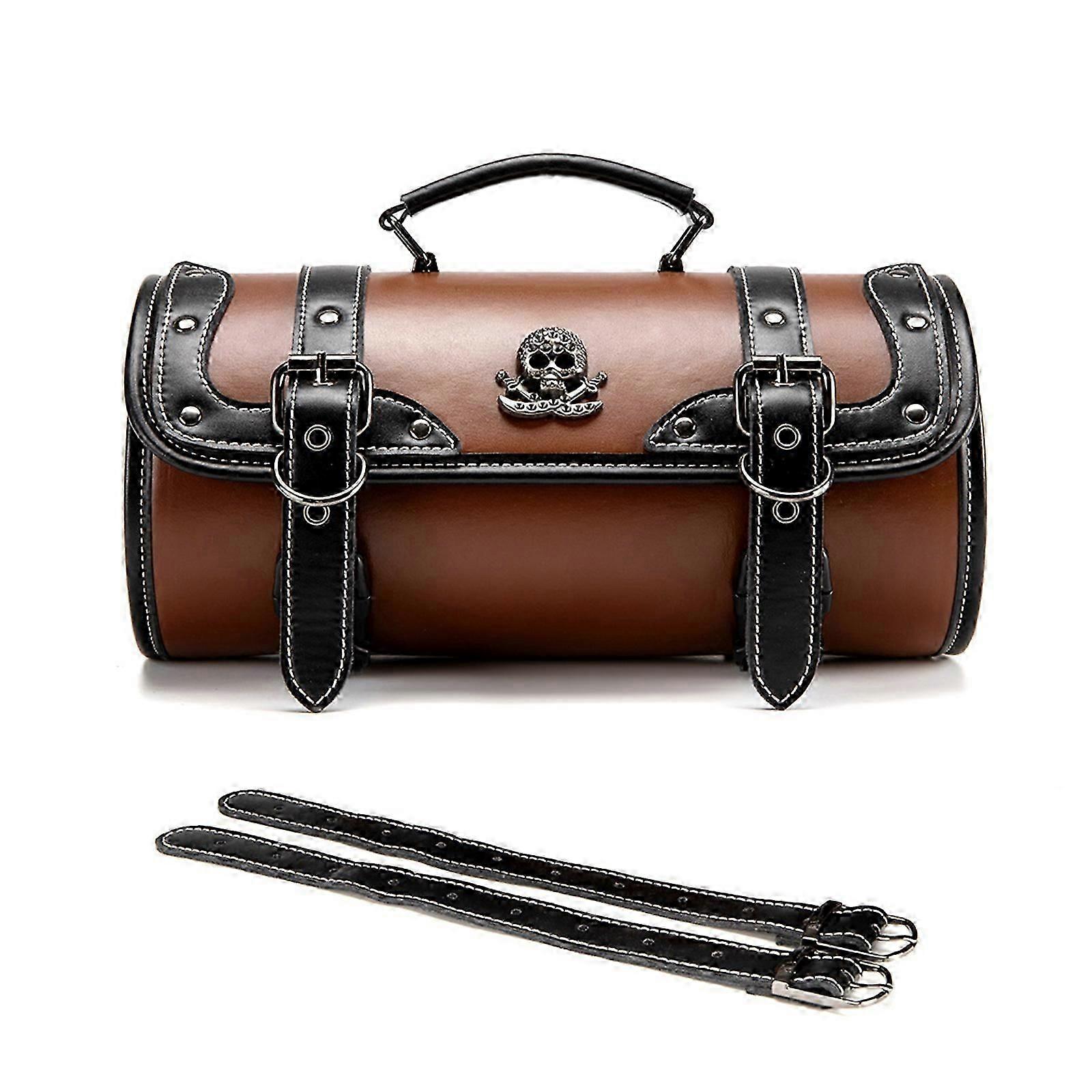 Stylish Motorcycle Handlebar Tool Pouch Featuring Vintage Punk Aesthetic & Functional Designs Spacious Front Tool Bag Cs