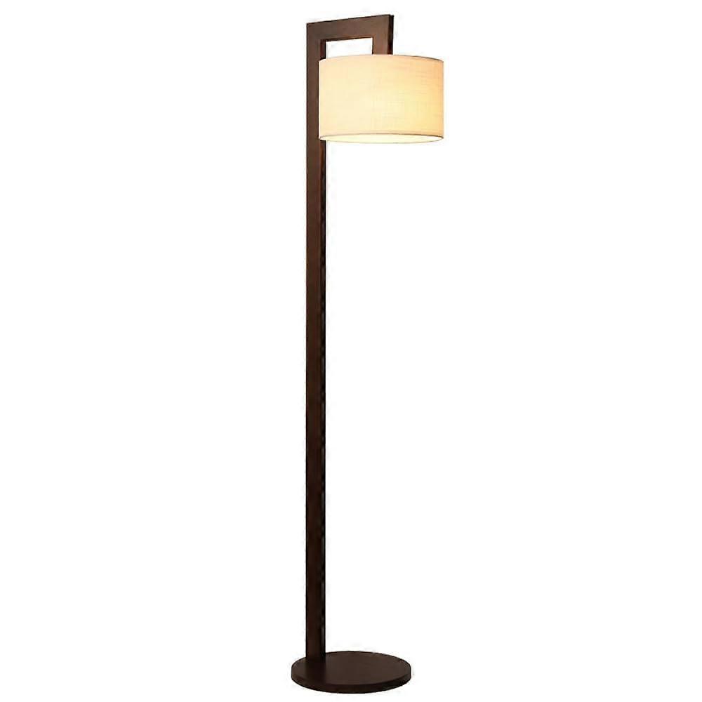Retro Walnut Floor Lamp, Vertical Bedside Lamp, Chinese Solid Wood Standing Lamp, Reading Lamp For Bedroom And Office