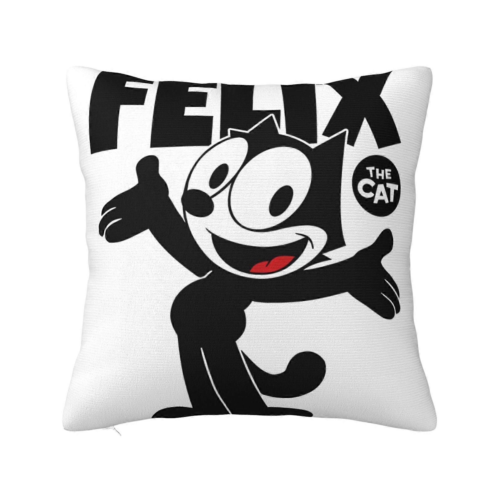 Felix The Cat Super Soft Pillow Case Cover with Zipper for Bedroom, Sofa, Couch,Cozy Fuzzy Pillow Shams for All Seasons Square Pillow