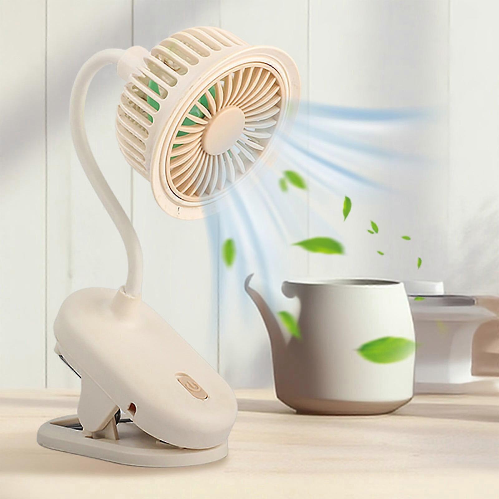 Xhegex Clipable Desktop Small Fan - USB Rechargeable, 360° Rotatable, Low Noise, Strong Grip Clamp for Office and Home Use