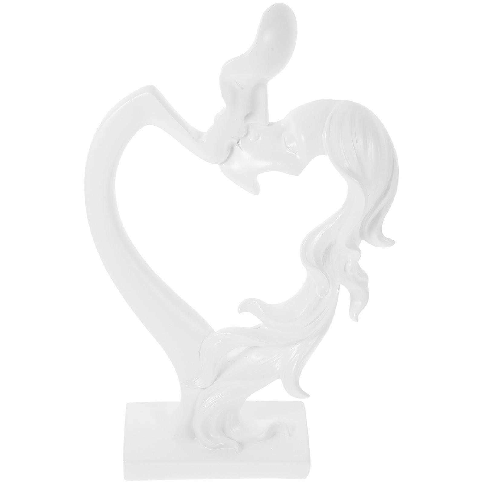 Resin Couple Figurine for Home Decor 3Pcs Nordic Style Lover Statue Set
