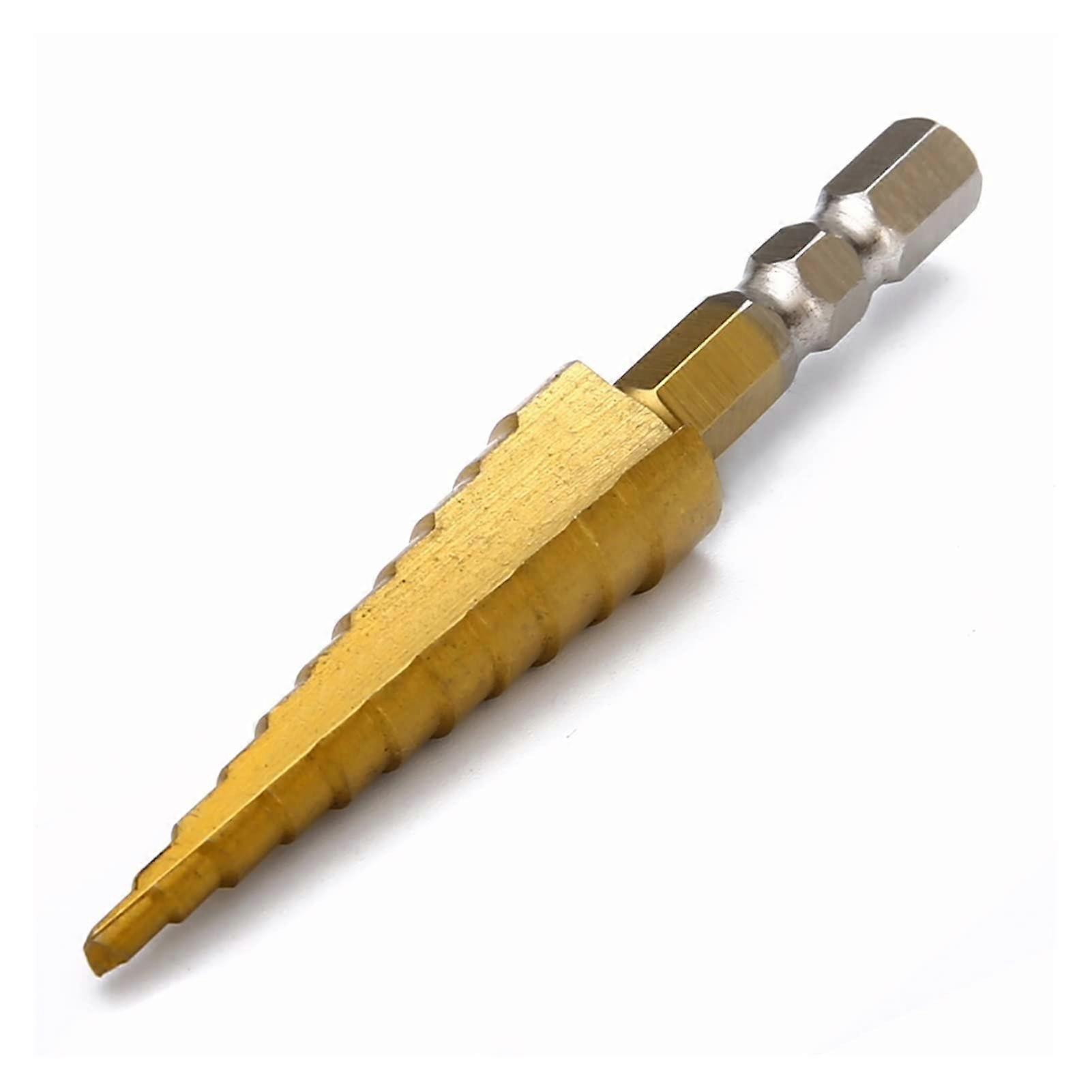 Hardware Milling Cutter Speed Steel Titanium Coated Step Taper Drill Bit 1/4 Hex Shank 313 Mm World Power Tools
