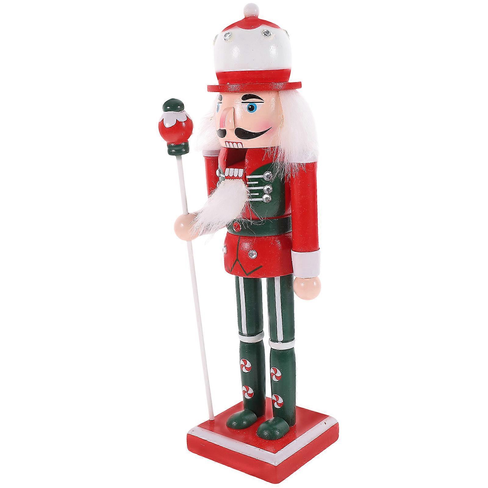 Wood Nutcracker Figurine Christmas Nutcracker Figure for Decoration 4Pcs