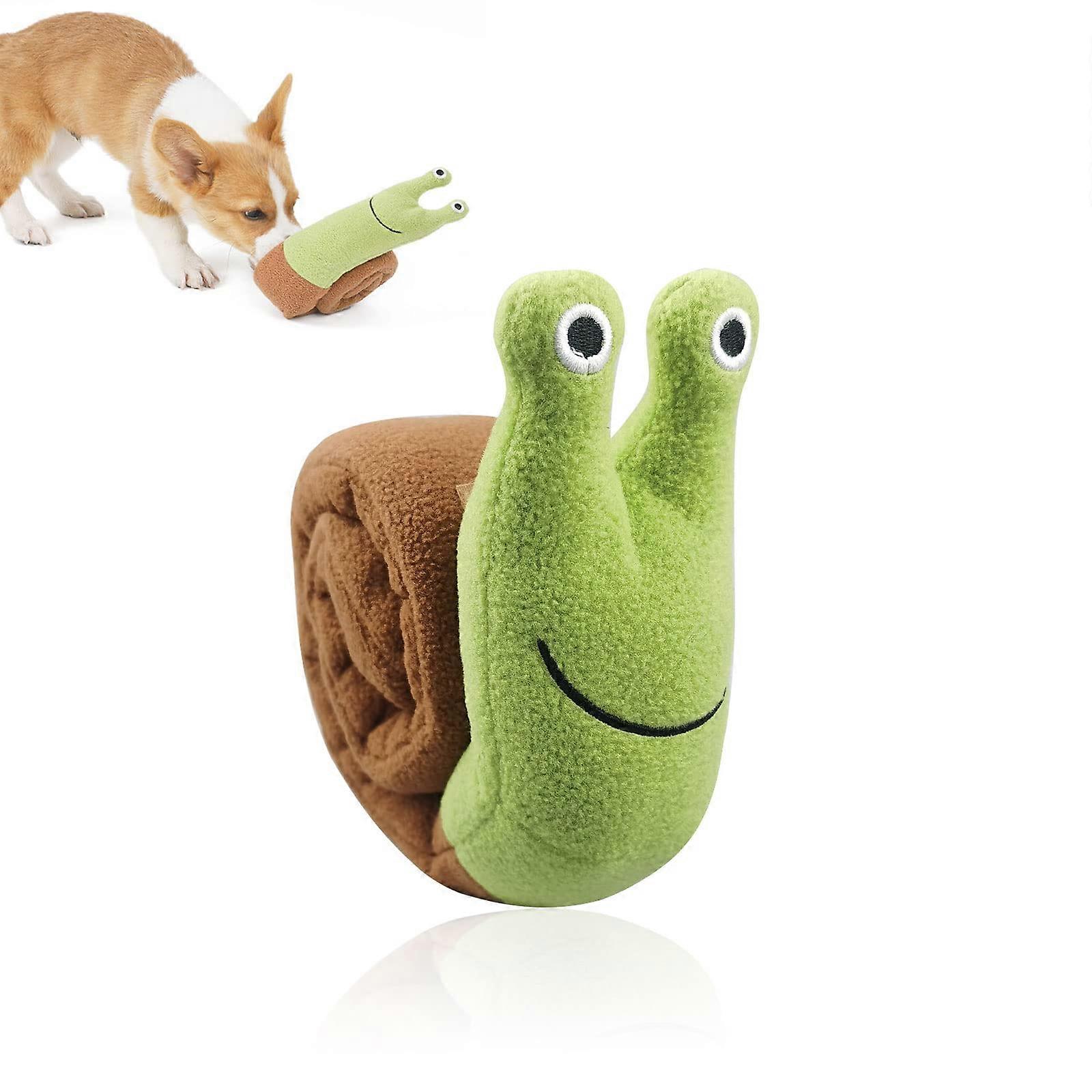 Dog Squeaky Snuffle Toy Snail Shape Green 3 Noisemakers Puzzle Toy For IQ Training Dispenser Stress Relief
