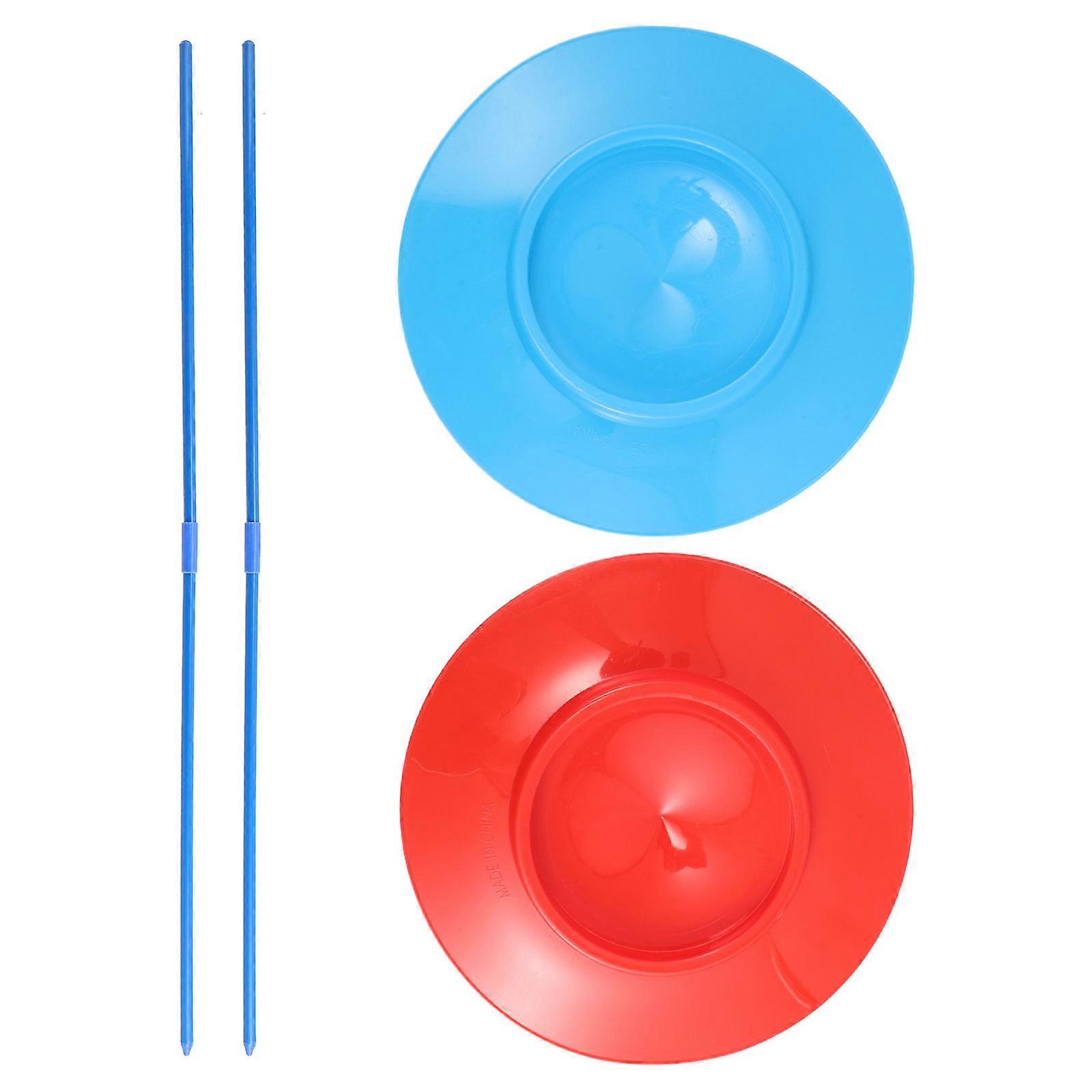Colorful Juggling Plates with Sticks for Circus Performance 10Pcs