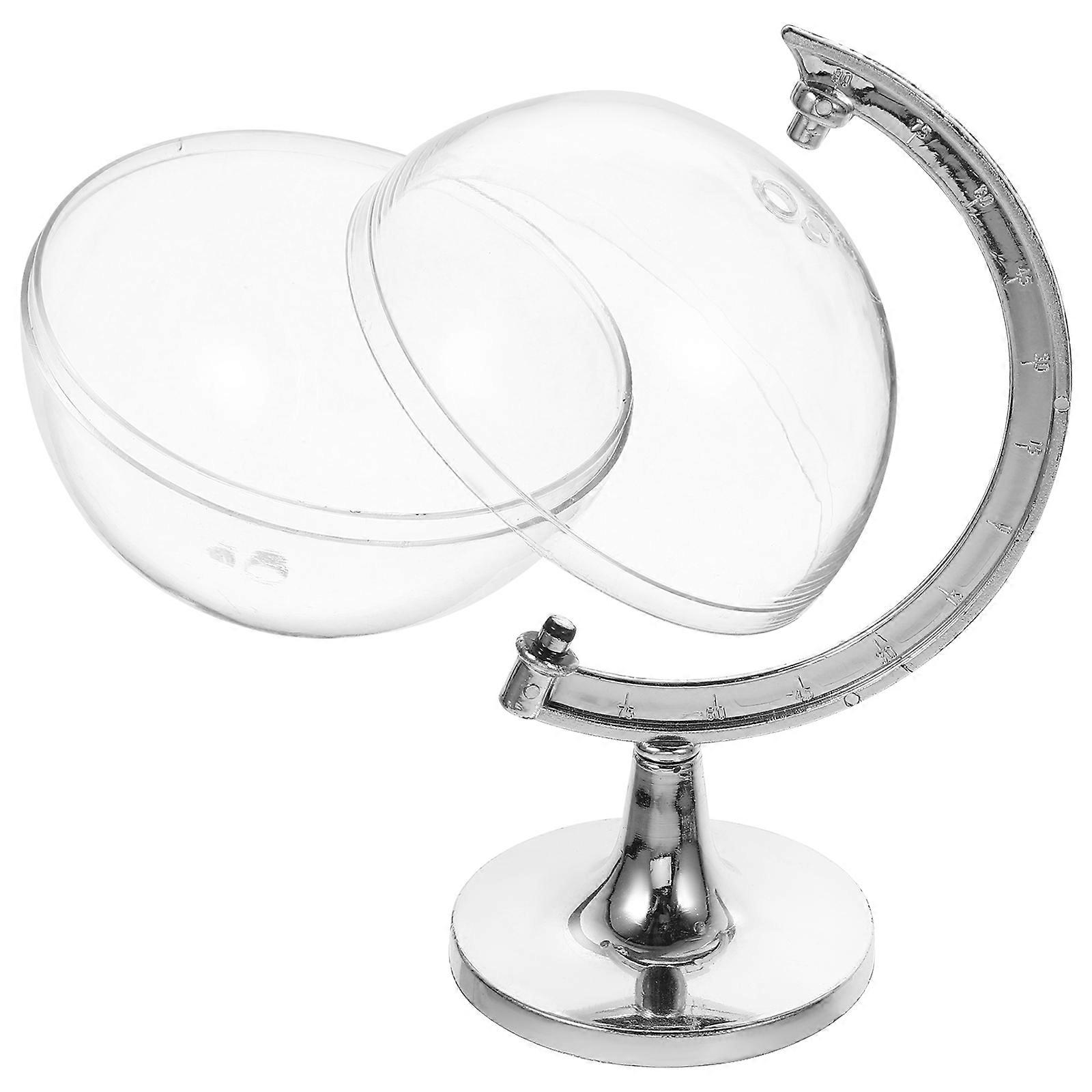 Elegant Silver Globe Candy Boxes Plastic Storage for 20Pcs