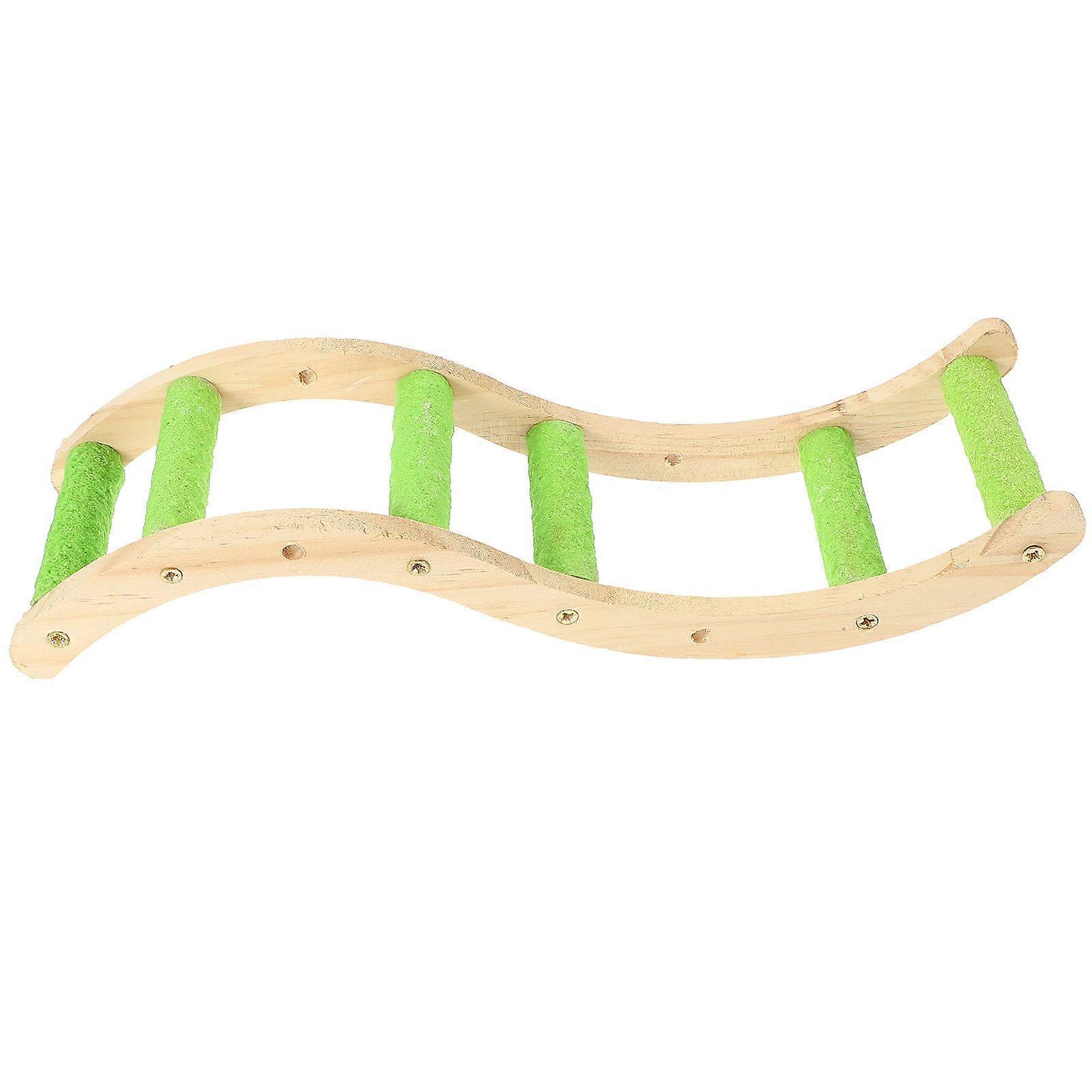 3Pcs Bird Ladder Bridge Wooden Climbing Ladder For Indoor Use Suitable For Parrots And Hamsters Size 27.8X7.7X5.2Cm