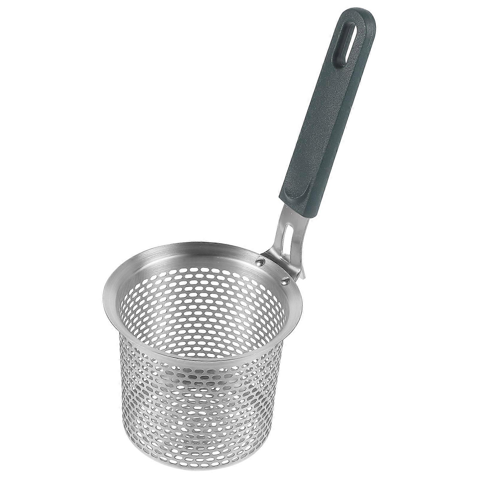 Wire Strainer with Handle Stainless Steel Spoon for Kitchen Use 4Pcs