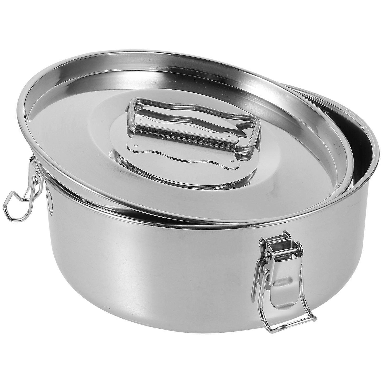 Flan Containers With Lids Stainless Steel Flan Pan Steaming Home Use 19X19X7.5CM Baking 1Pcs