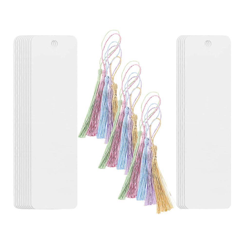 45 Sets Of Blank Bookmarks With Colorful Tassels For Classmates Book Decoration Acrylic