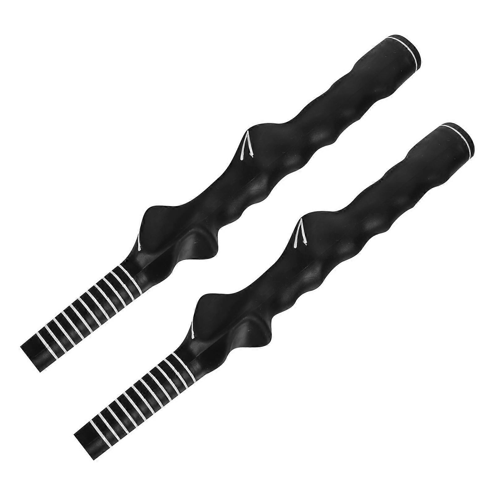 Golf Training Tool Rubber Grip Improve Fundamentals 28X2.5 Cm Black 2Pcs