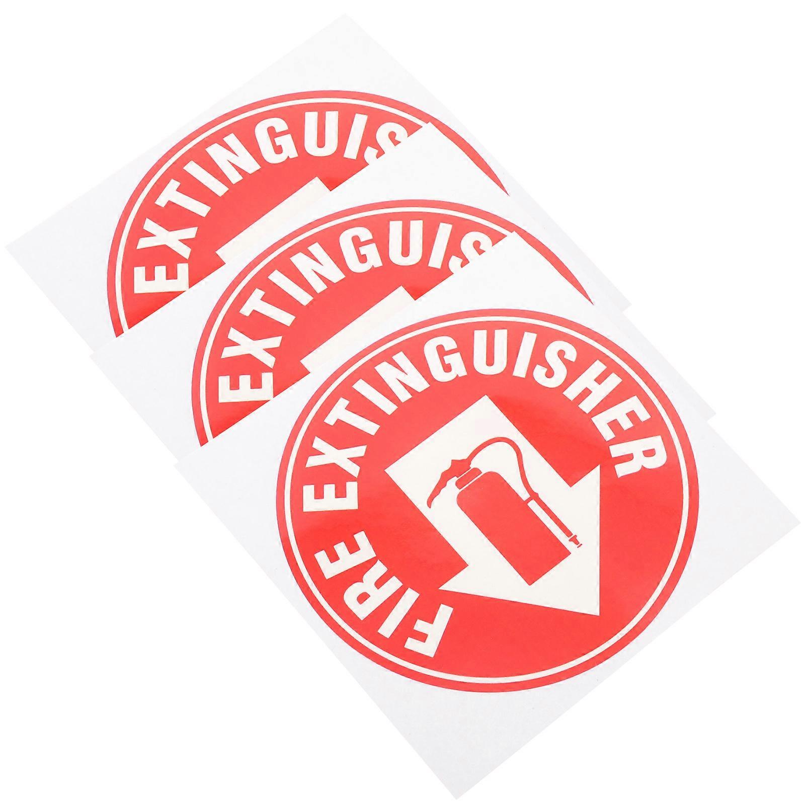 Adhesive Fire Extinguisher Sign 6 Pcs Round Decal Safety Sign For Office And Emergency Situations
