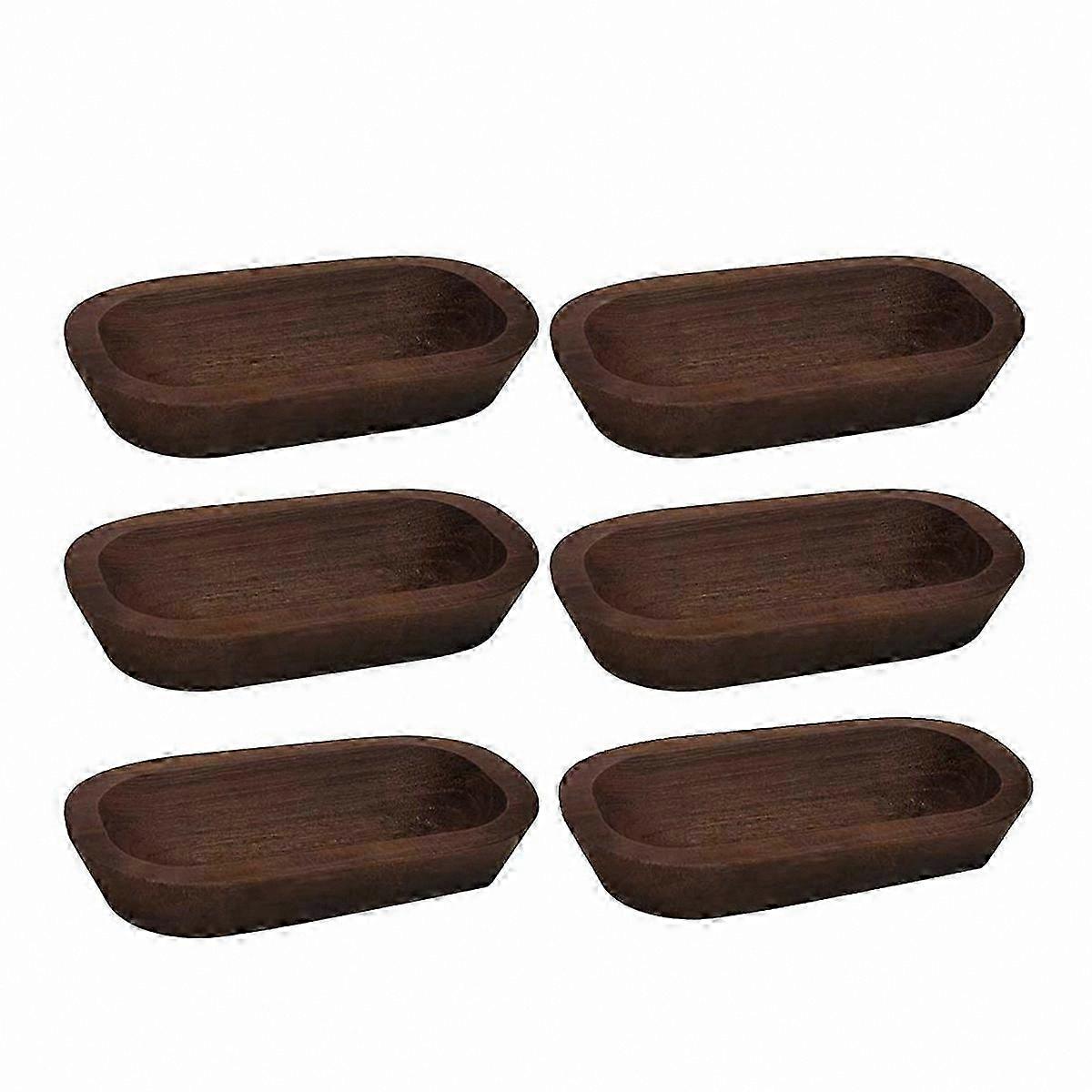 Set of 6 Hand-Carved Wooden Bowls for Candle Crafting and Home Decor Bulk Pack for DIY Projects and Rustic Centerpieces