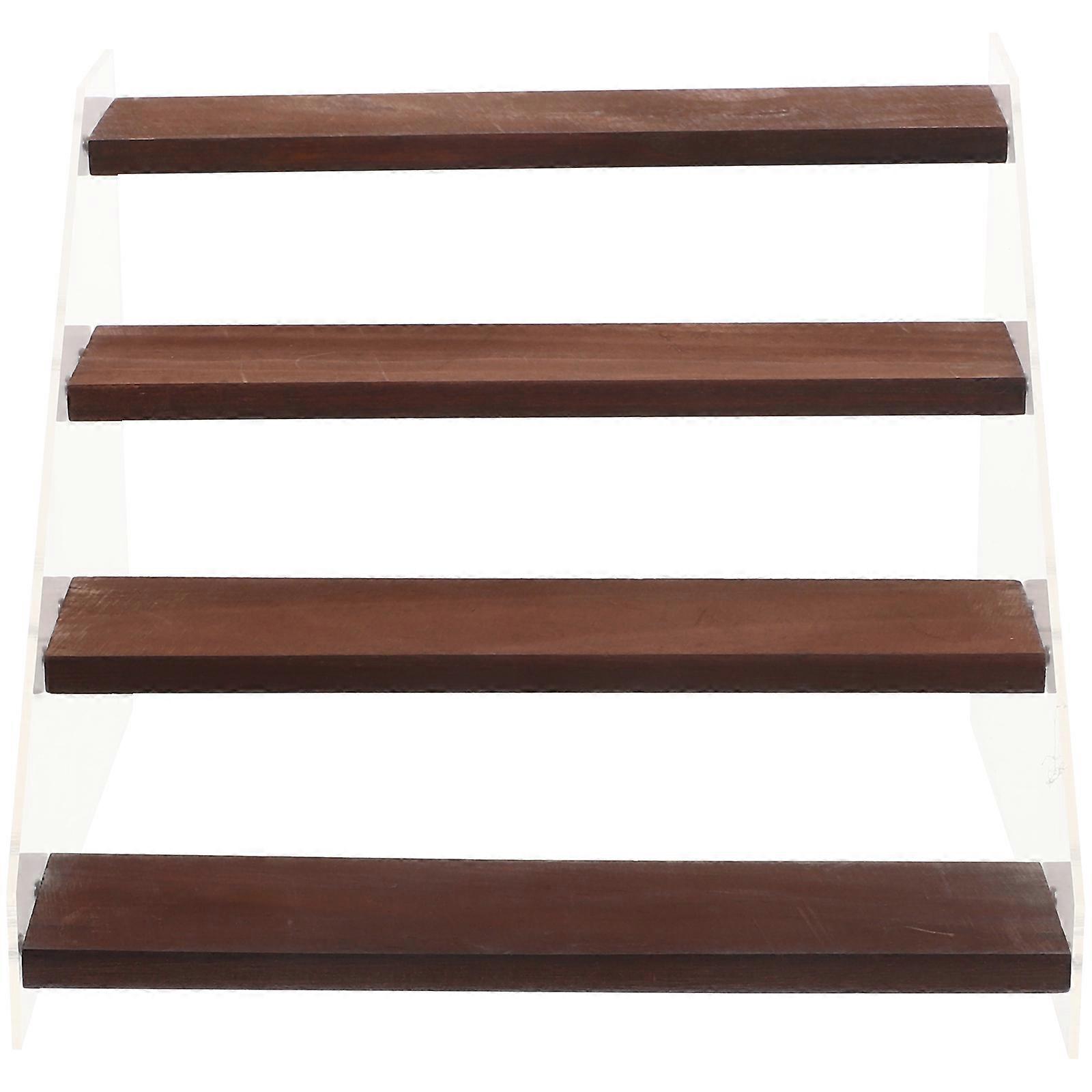 Assorted Color Acrylic Wood Riser Shelf For Figures 3 Sets Simple And Elegant Display Showcase Statuettes