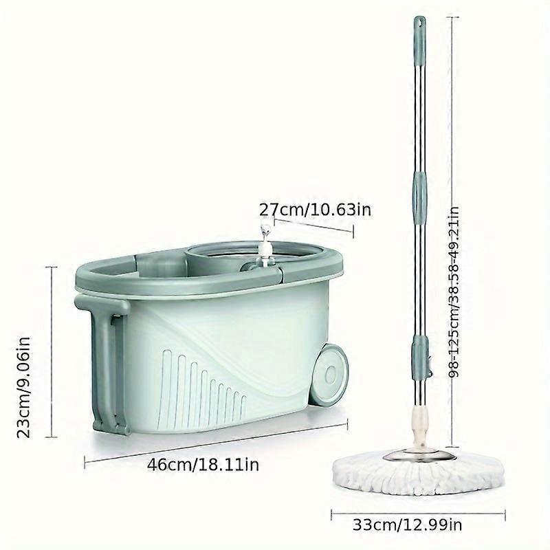 1pc Lazy Magic Mop Set �C Stainless Steel Rotating Mop with Automatic Squeezing Function