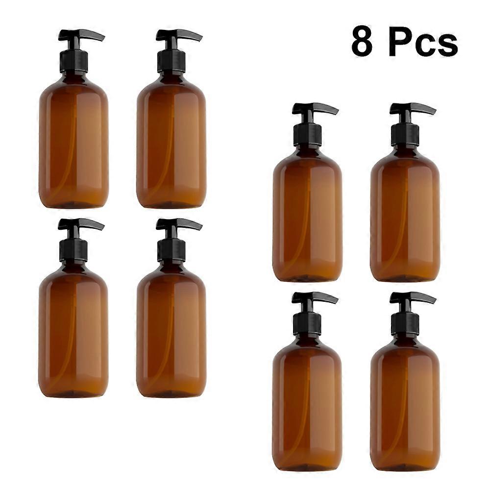 Round Shoulder Emulsion Bottle Cosmetics Dispensing Bottles Plastic PE 300ml 8Pack
