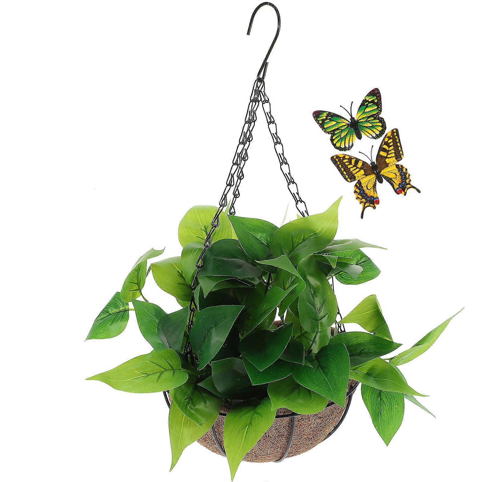 Artificial Plant Decor Epipremnum Aureum Hanging Basket for Home