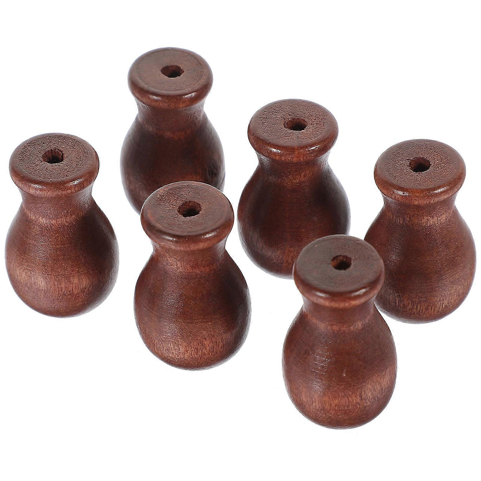 Blind Cord Knobs 6Pcs Brown Pull Cord End for Wood Blinds Accessories Window Decoration