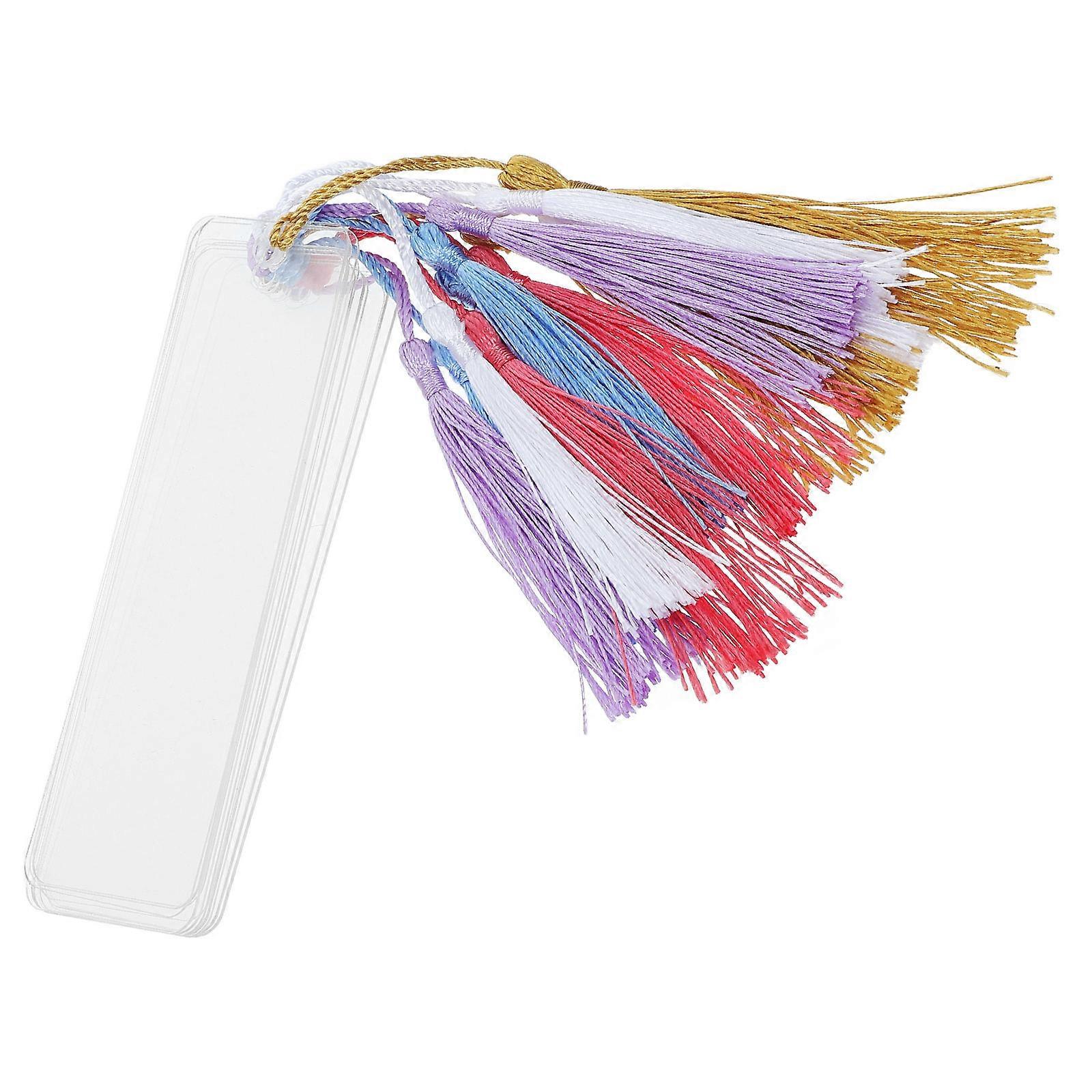Transparent Acrylic Bookmark with Tassel for Reading Use 5Sets Bulk