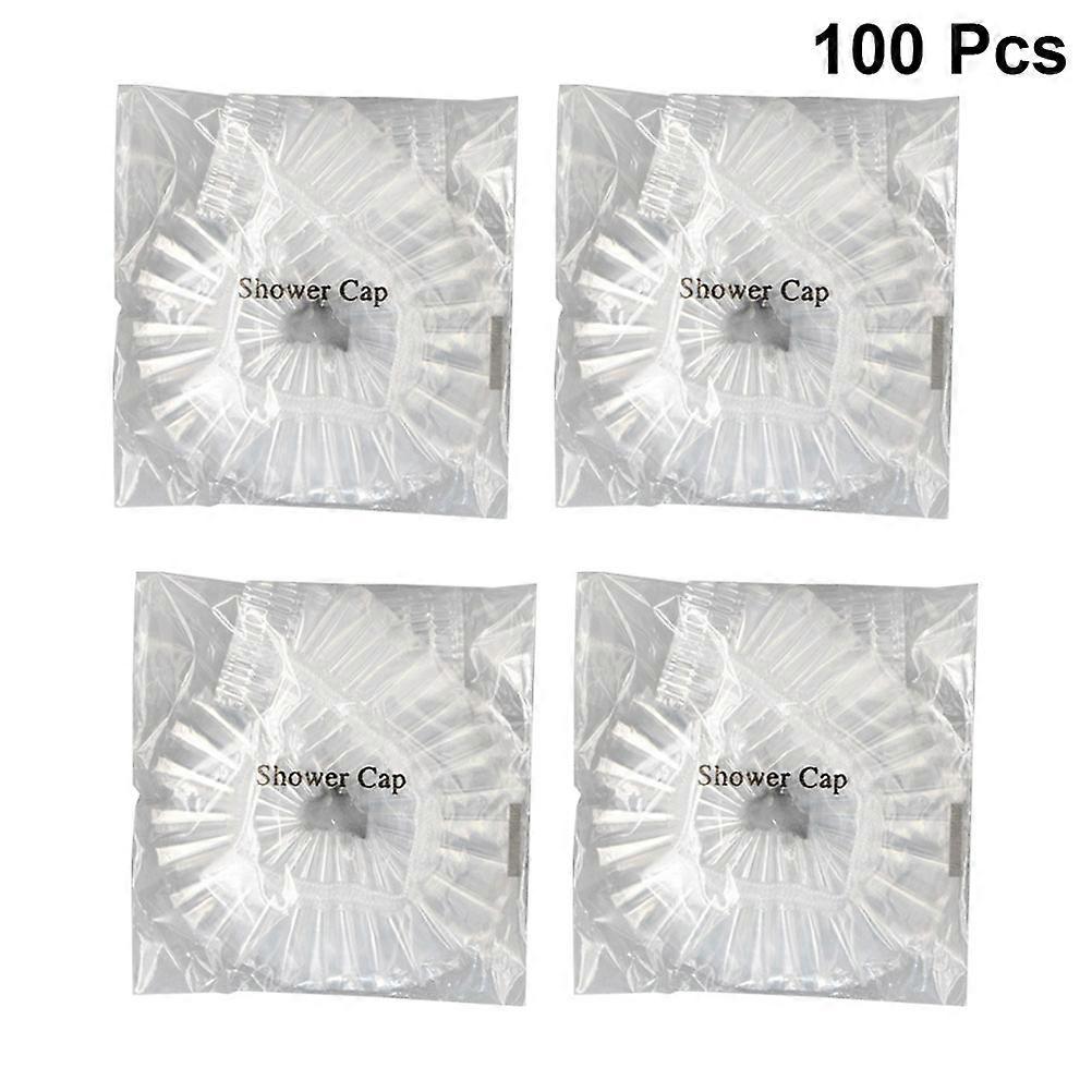 Square Shape Disposable Plastic Shower Caps Waterproof for Showering Home Use 100Pcs