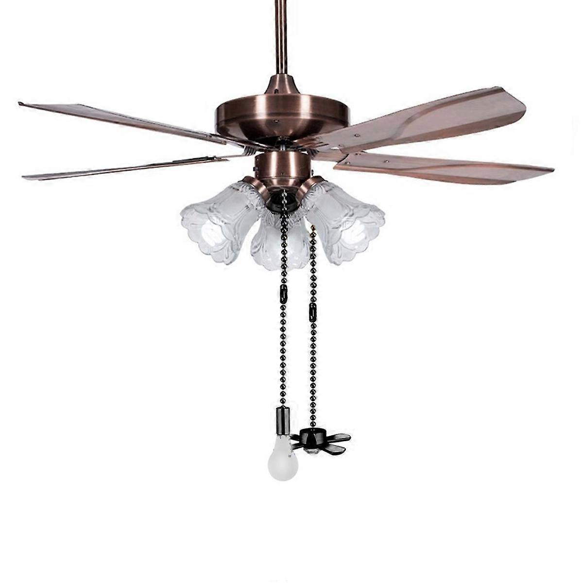 Fan Lamp Pulls Metal Beaded Ball Fan And Bublb Pendant Fan Pulls Set With Connector For Ceiling Fan Accessories Home Decoration 1Set