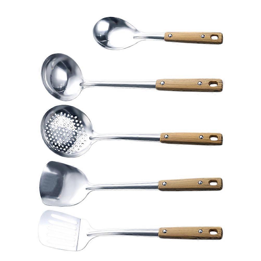 Kitchen Stainless Steel Spoons 5Pcs Spoon Set for Soup Cooking