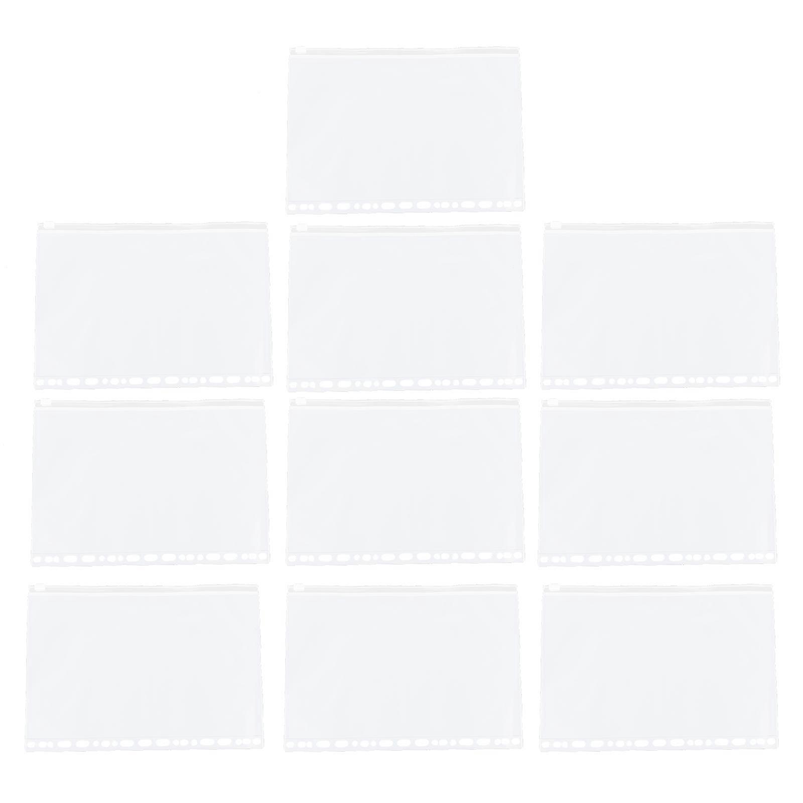 Document Filing Bag Transparent Pvc Loose Leaf Binder Pouch Business Card Storage Storage Holder 10Pcs