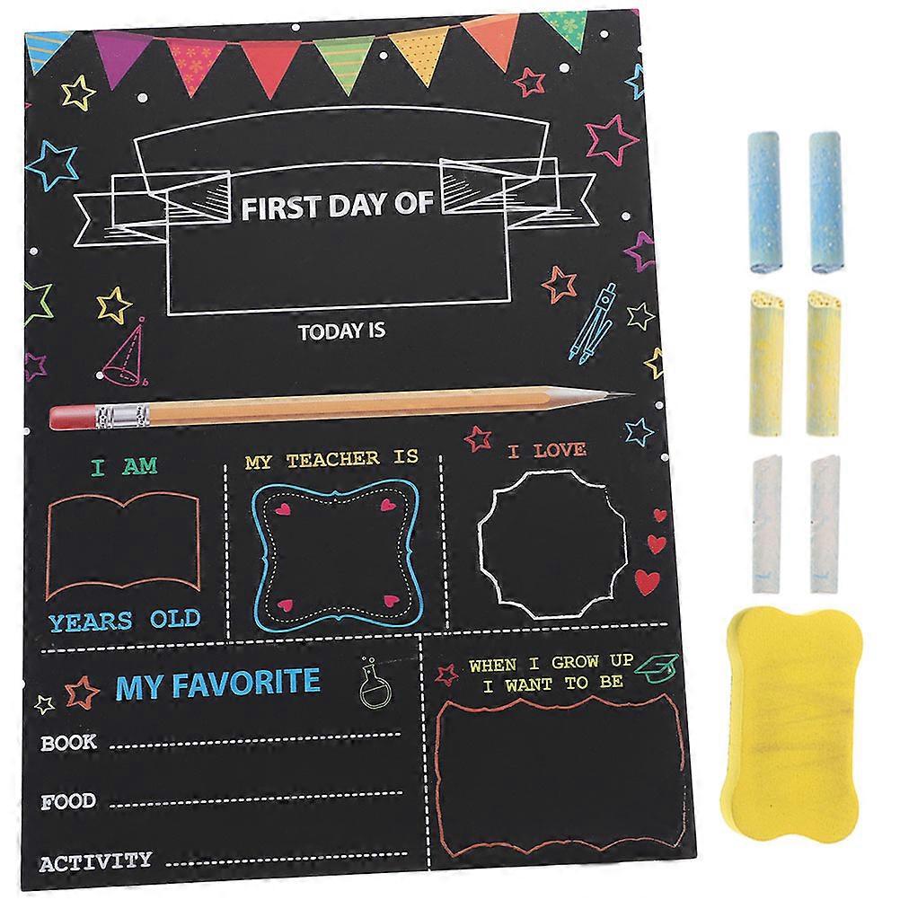 Children School Board Chalkboard for First Day Double Side 2Sets