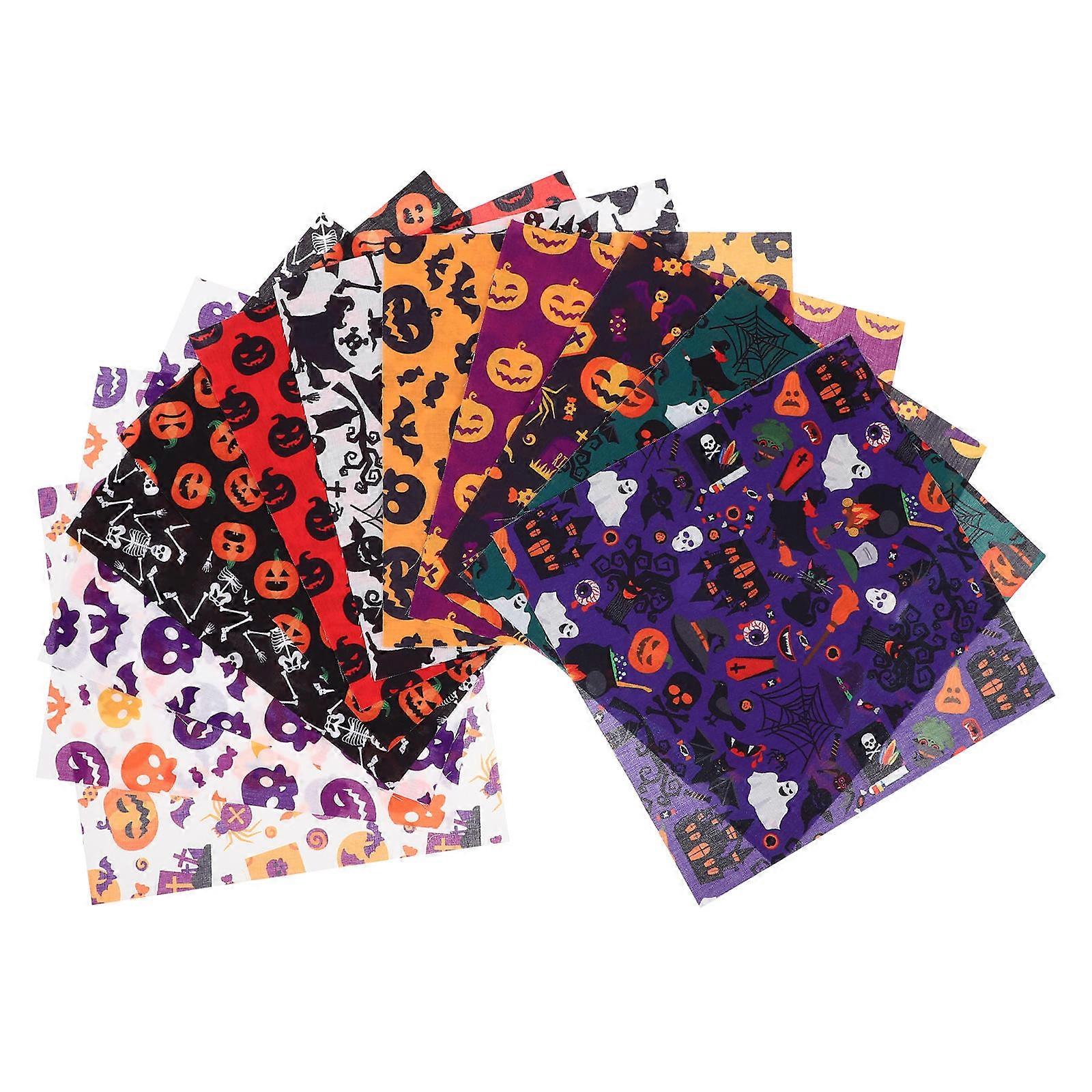 Halloween Patchwork Fabric Cloth Sheets for DIY Use with 24 Sheets