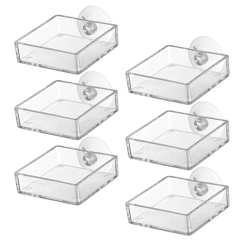 Acrylic Fish Food Feeders with Suction Cups for Fish Tank 12Pcs Set