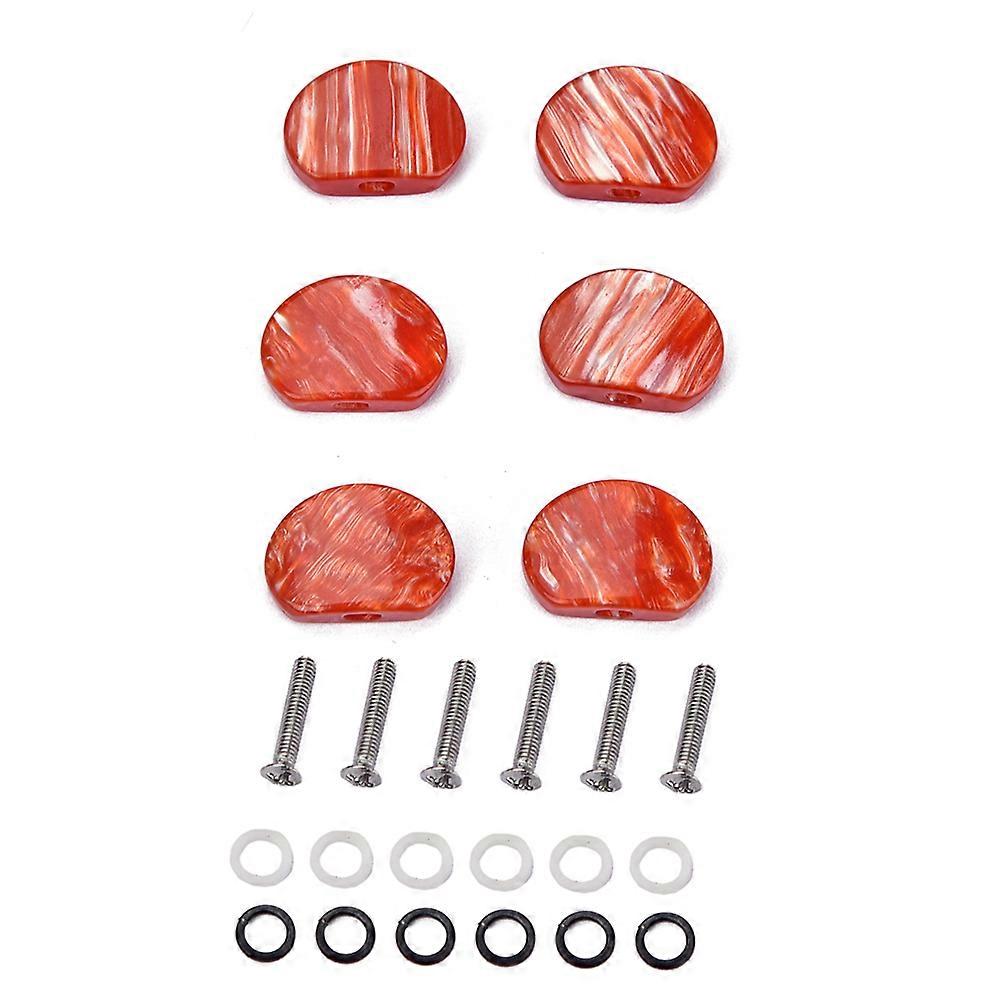Vintage Guitar Machine Heads Replacement 12Pcs Set Red Tuning Pegs for Guitar