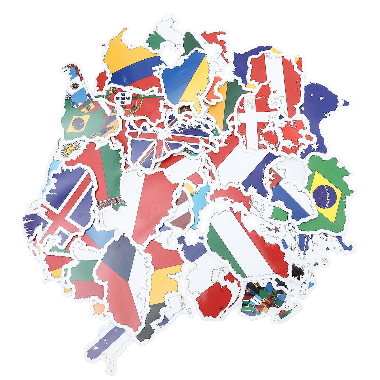 Notebook Country Flag Sticker Plane for Travel Case 300 Sheets