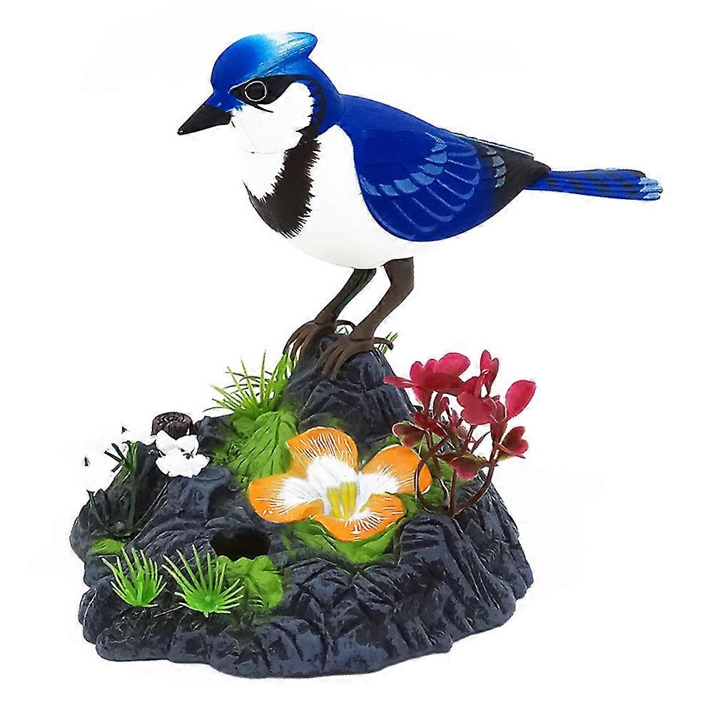 Electric Sounding Bird Voice Imitation Bird Toy 2Pcs Blue