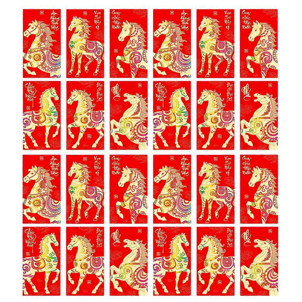 Horse Year Red Envelopes 36Pcs Multi Color Paper Cash Packets with Spacious Design for Home Use