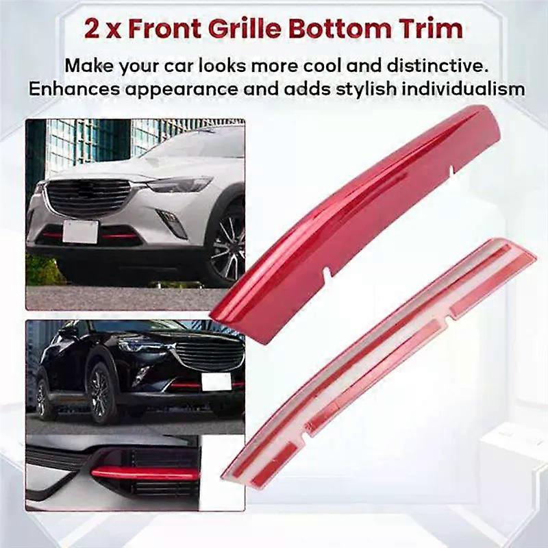 For Mazda Cx-5 Cx5 2017-2022 Car Front Bumper Lower Grille Trims Panel Red Exterior Modification Accessories Car Styling